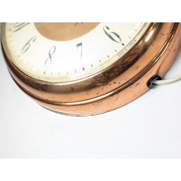 Vintage 7" Westclox Electric Oracle copper surround wall clock, 1950-1960s - Picture 8 of 10